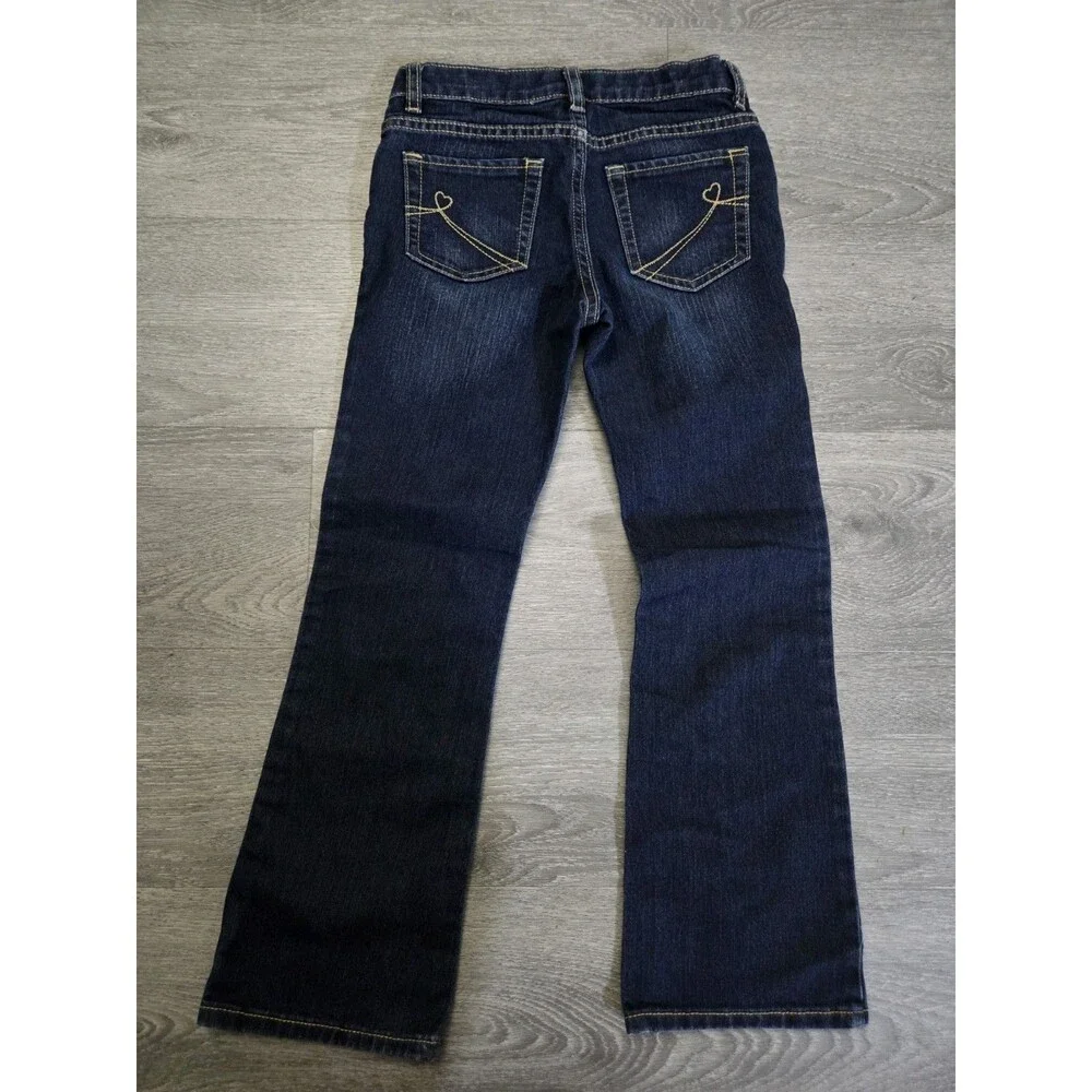 Place Est. 89 Bootcut Jeans Girls Size 8 Dark Wash Stretch Denim 26x31